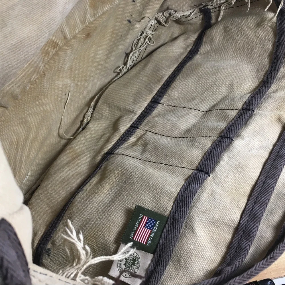 Duluth Pack Safari Travel Briefcase Tan Canvas Book Laptop Bag Business Everyday